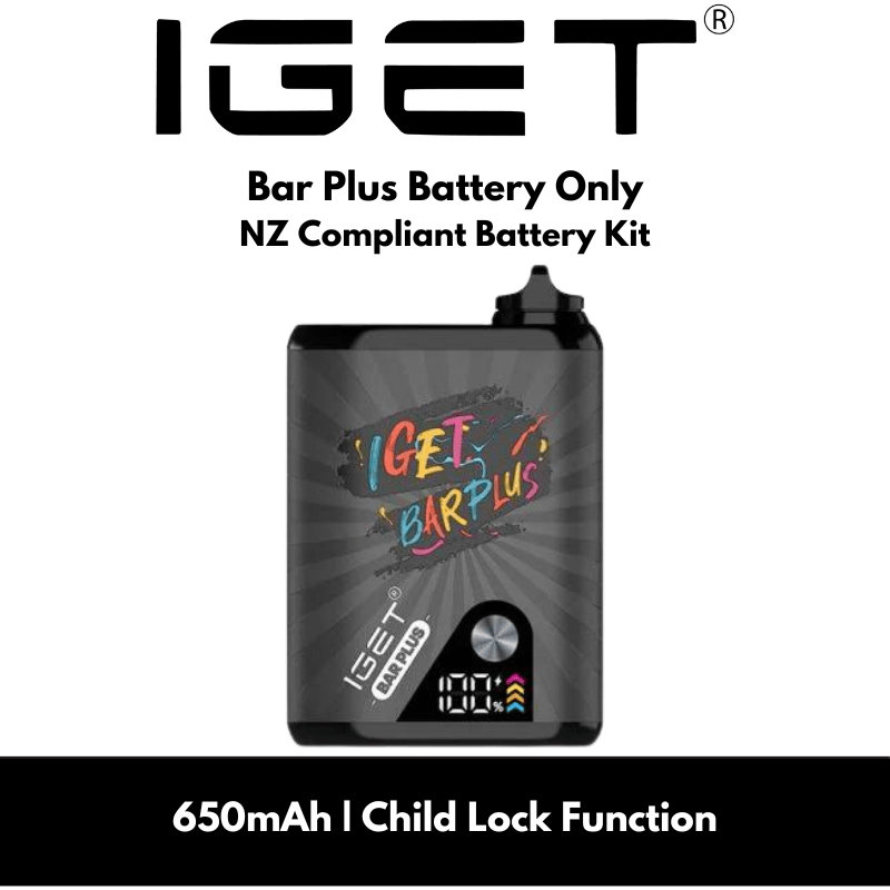 Iget Bar Plus Battery Kit 650mAh Child Lock Function & Auto Cut Off Vapeys NZ Fast