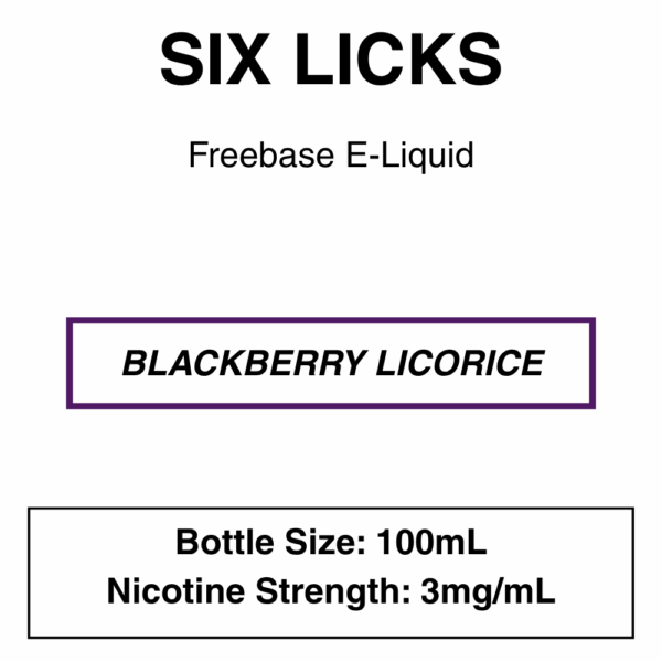 Six Licks E-Liquid 100ml - 0/3/6mg - Image 3