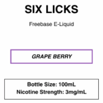Six Licks E-Liquid 100ml - 0/3/6mg - Image 6