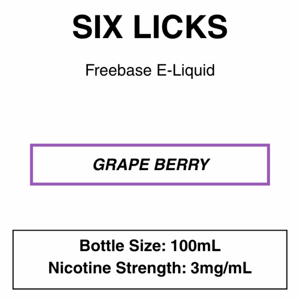 Six Licks E-Liquid 100ml - 0/3/6mg - Image 6