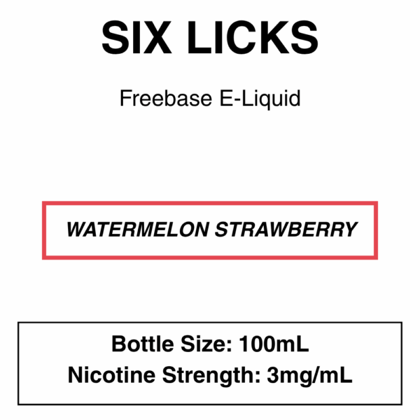 Six Licks E-Liquid 100ml - 0/3/6mg - Image 2