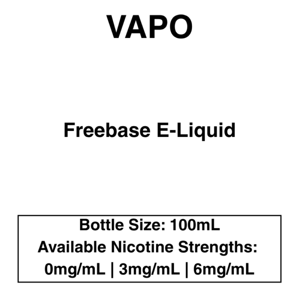 VAPO E-Liquid 100ml - 3mg - Image 1