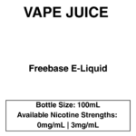 NZVAPOR VAPE JUICE 100ml - 0/3/6mg - 10 Flavours