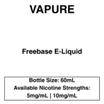 NZ VAPOR / VAPURE 60ml E-liquid