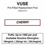 Vuse  eLiquids - Cherry - 1.6% (18mg/ml)/ 2.5% (28.5mg/ml)