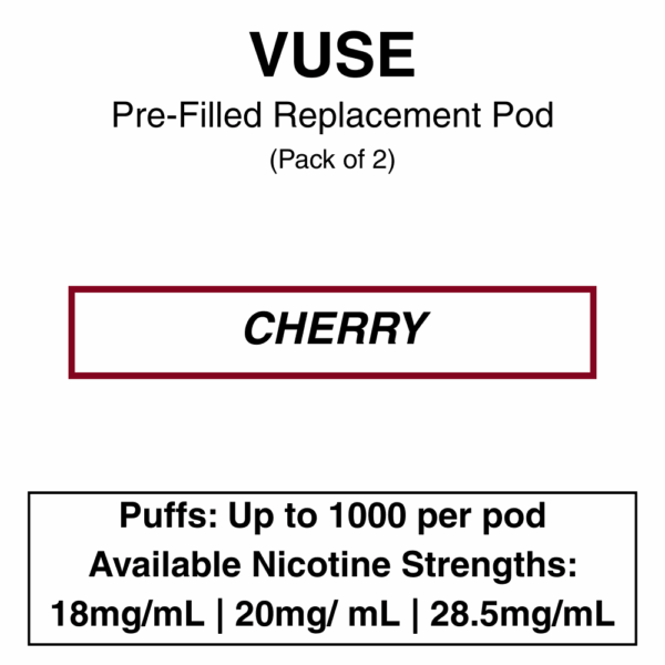 Vuse  eLiquids - Cherry - 1.6% (18mg/ml)/ 2.5% (28.5mg/ml) - Image 1
