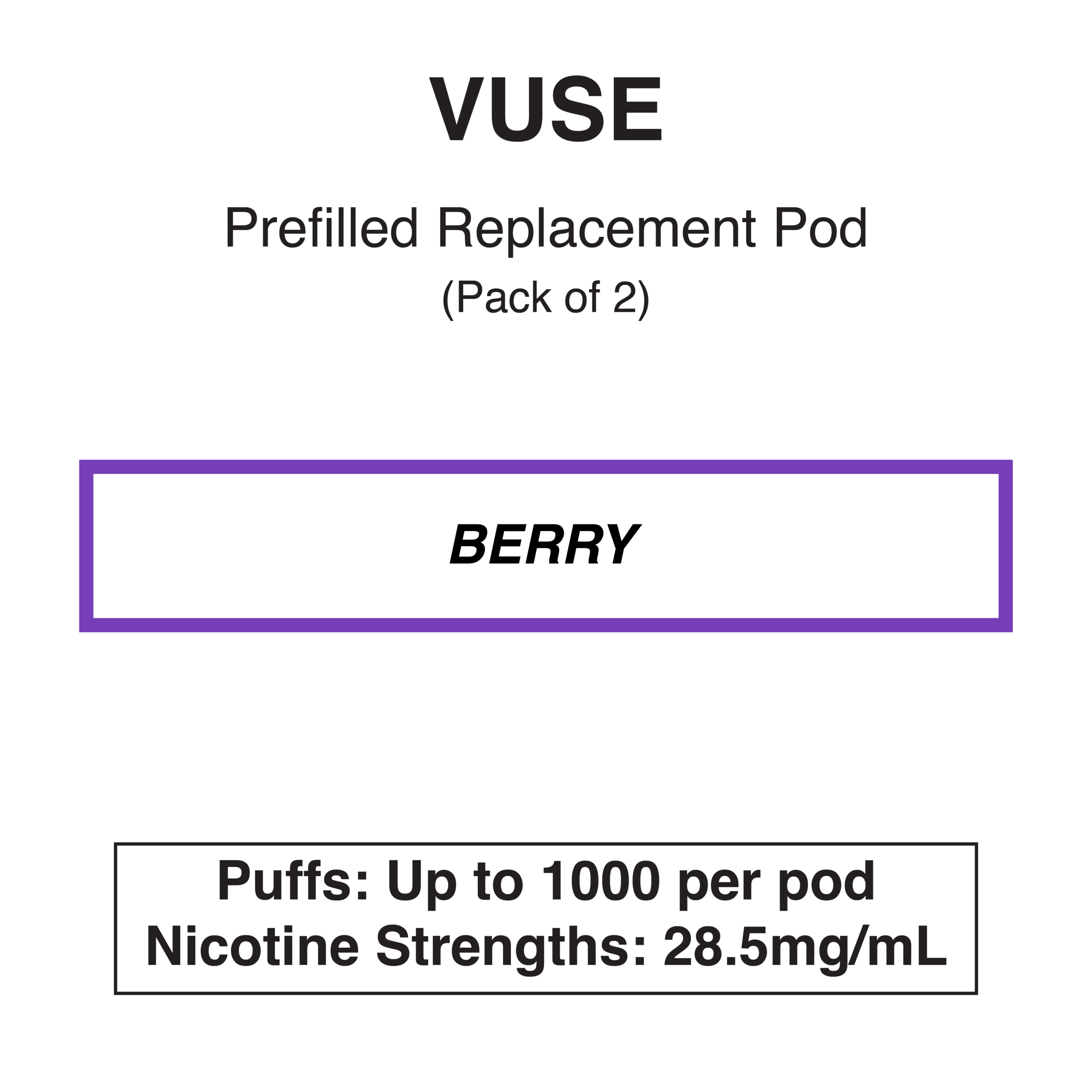 vuseberry Vuse  eLiquids - Berry - 2.5% (28.5mg/ml) - Image 1