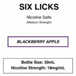 Six Licks - NicSalt - 30ml - 18mg/ml Nicotine (35mg/ml Nicotine Salt) - Image 4
