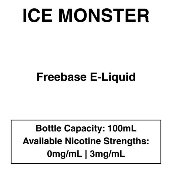 Ice Monster E-Liquid 100ml - 3mg - Image 1