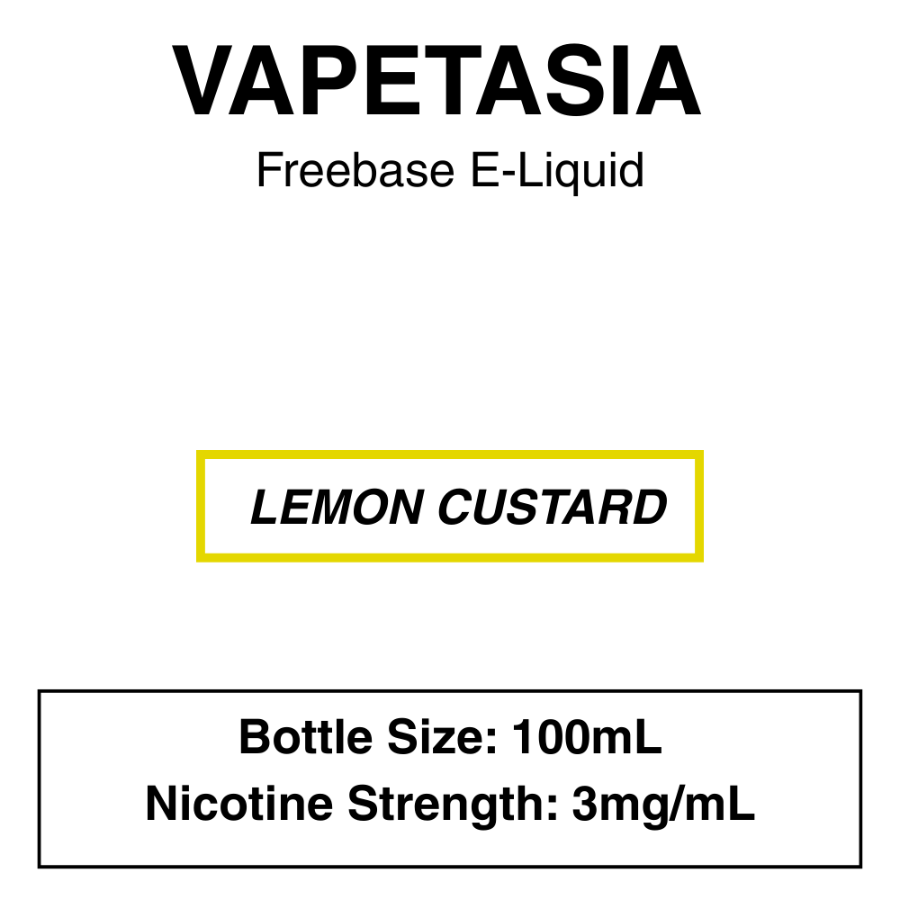 Vapetasia_3mg_Lemon custard Vapetasia - Freebase E-Liquid - 100ml - Image 3