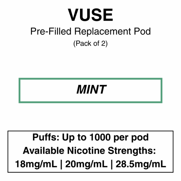 Vuse eLiquids - Mint - 1.6% (18mg/ml) / 2.5% (28.5mg/ml) - Image 1