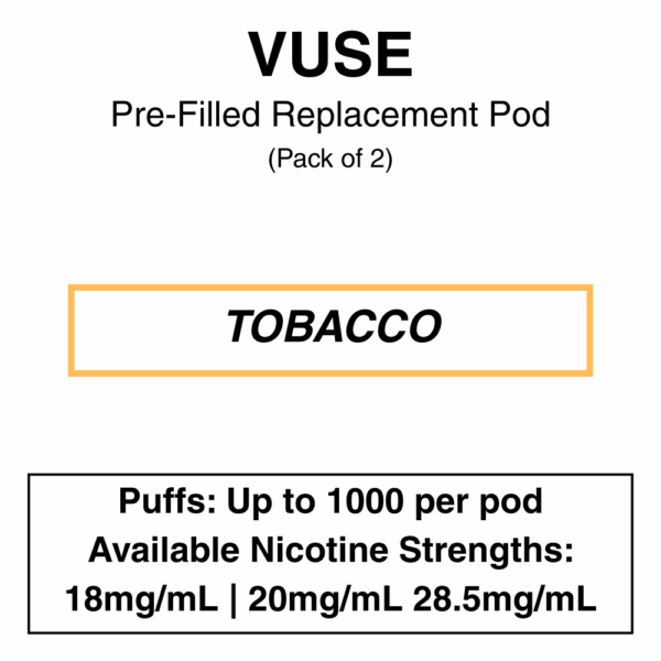 Vuse - eLiquids - Tobacco - 1.6% (18mg/ml) / 2.5% (28.5mg/ml) - Image 1