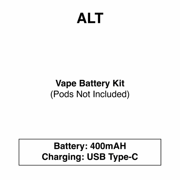 Alt - Vape Battery Kit - Device Only Pods Not Included - 400mAh - Image 1