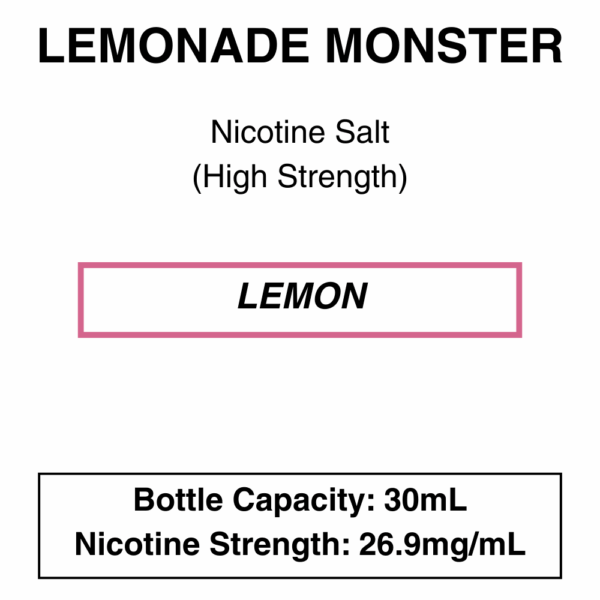 Lemon (Pink Lemonade) - Lemonade Monster Nic Salt - Image 3