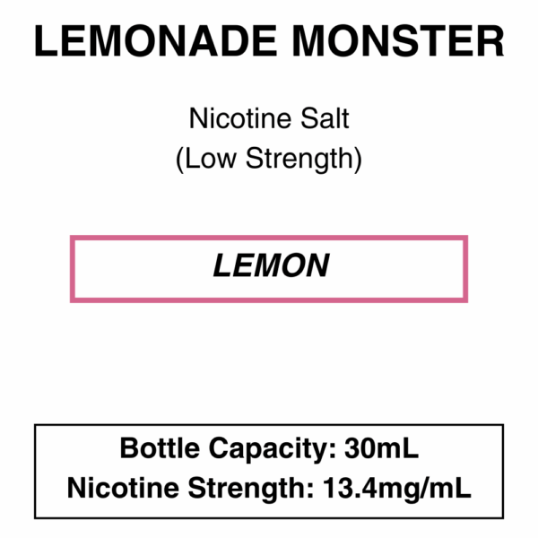 Lemon (Pink Lemonade) - Lemonade Monster Nic Salt - Image 2