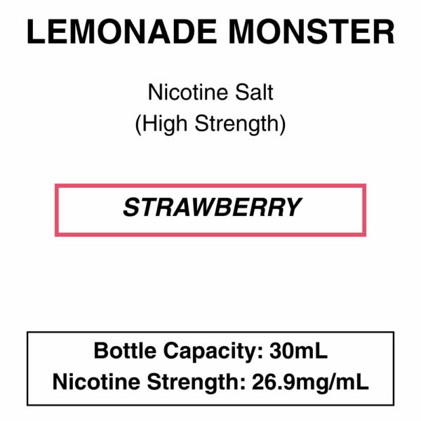 Strawberry (Lemonade Monster) - Nic Salt -30ml - Image 2