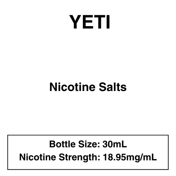 Yeti - Nic Salt 30ml - 18.95mg Nicotine (35mg Nicotine Salt) - Image 1