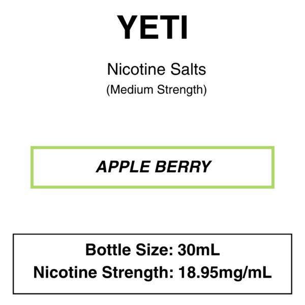 Yeti - Nic Salt 30ml - 18.95mg Nicotine (35mg Nicotine Salt) - Image 2