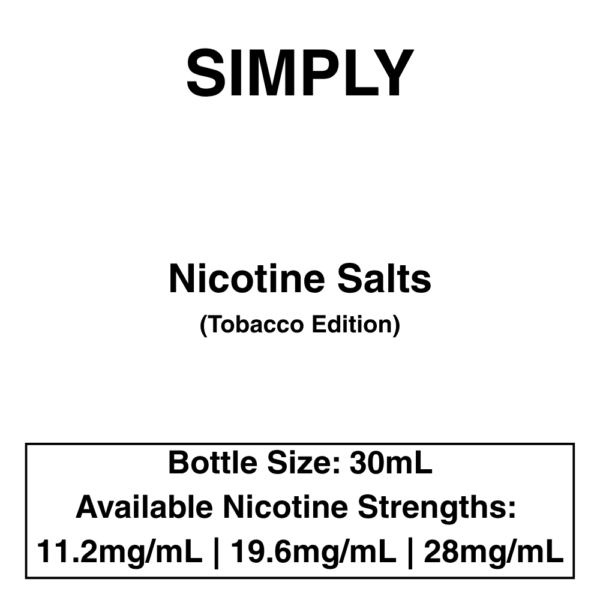 Simply Tobacco Salts- Nic Salts- 30ml - Image 1