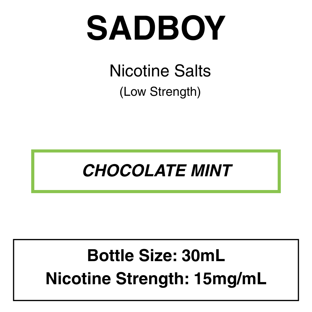 Nicotine Salts chocolate mint (Low Strength) Sadboy Cookie Line - Nic Salt E-liquid 30ml - Image 12