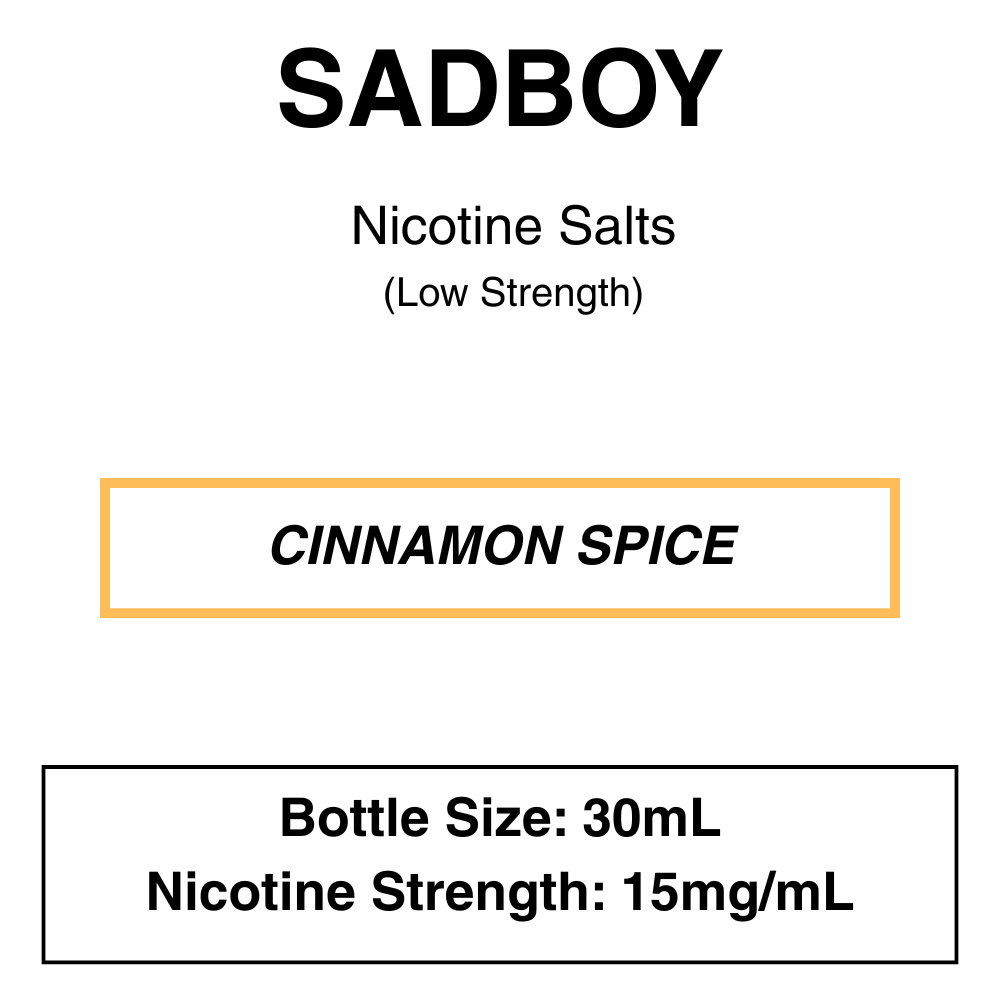 Nicotine Salts cinnamon spice (Low Strength) Sadboy Cookie Line - Nic Salt E-liquid 30ml - Image 10