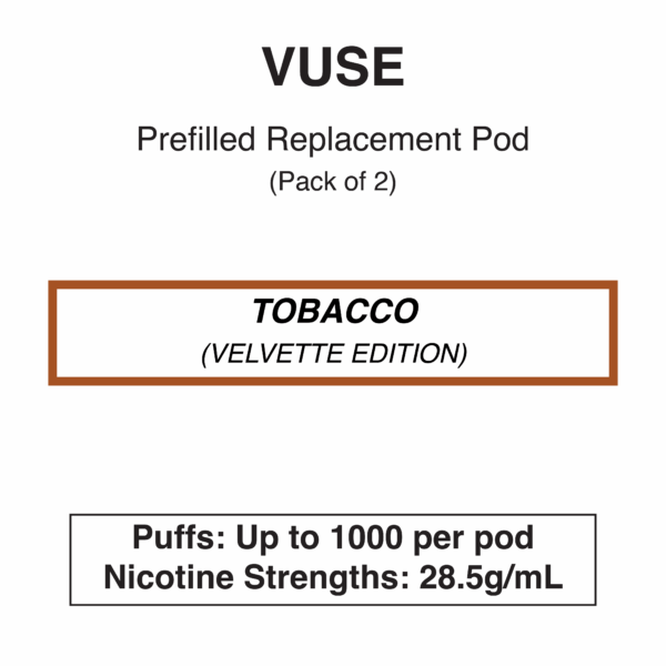 Vuse - eLiquids - Tobacco (Velvet Edition) - 2.5% (28.5mg/ml) - Image 1