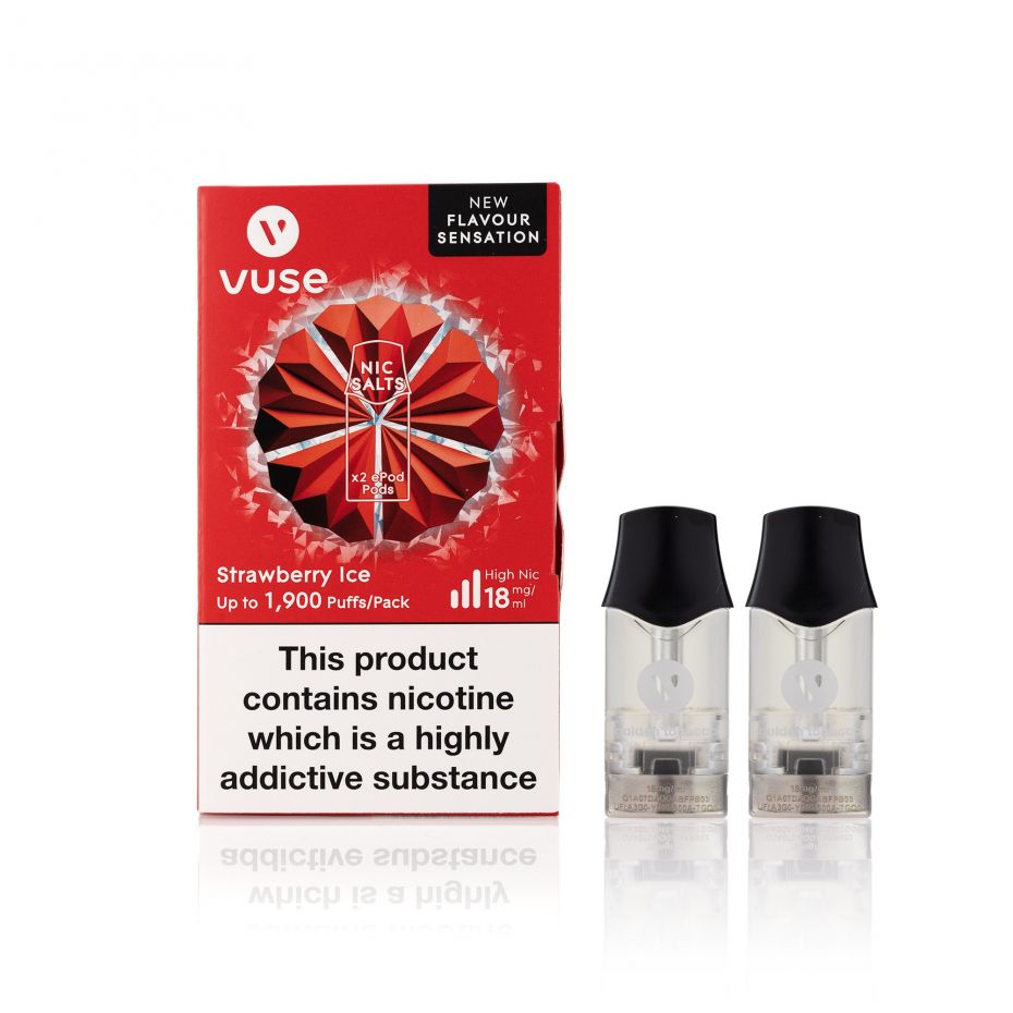 Vuse ePod Strawberry Ice Cartridges Vapeys NZ Fast Shipping