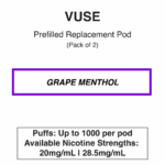 Vuse eLiquids - Grape Menthol - 2.5% (28.5mg/ml) & 1.8% (20mg/ml)