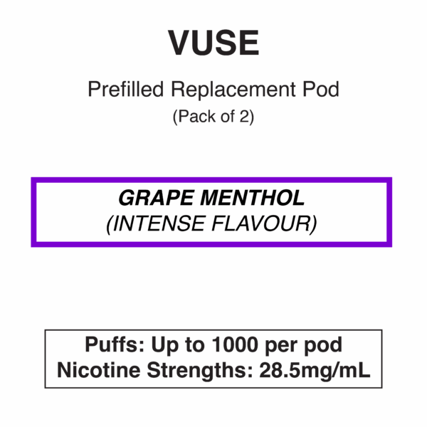 Vuse eLiquids - Grape Menthol - 2.5% (28.5mg/ml) & 1.8% (20mg/ml) - Image 2