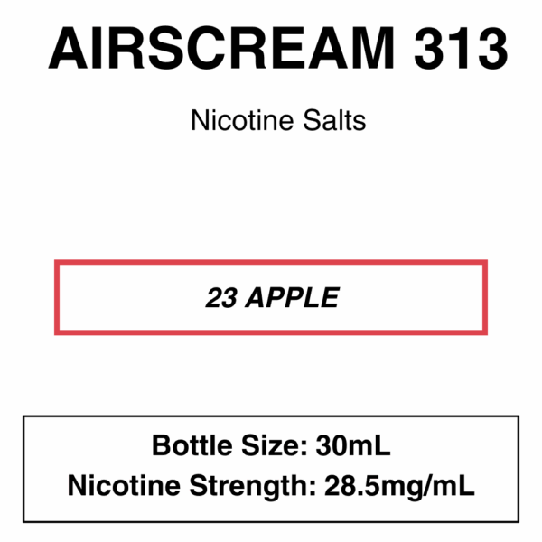 Airscream 313 E-Liquid 30ml - 28.5mg Nicotine - Image 5