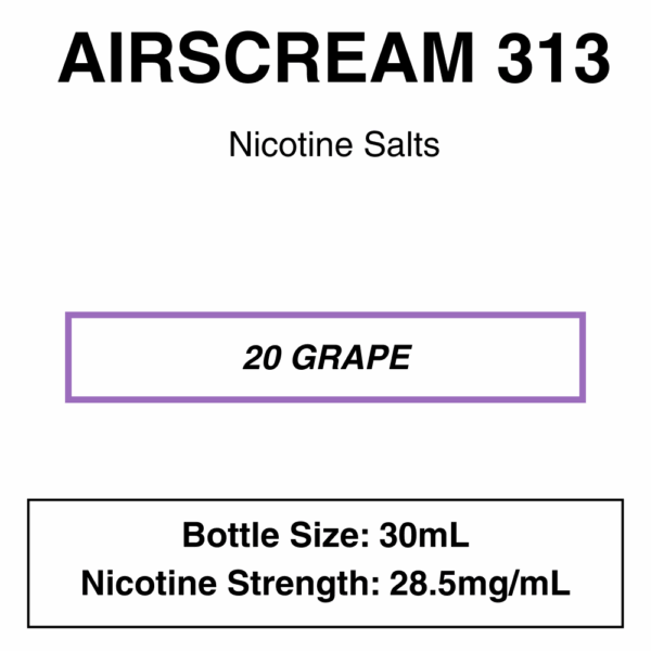 Airscream 313 E-Liquid 30ml - 28.5mg Nicotine - Image 11