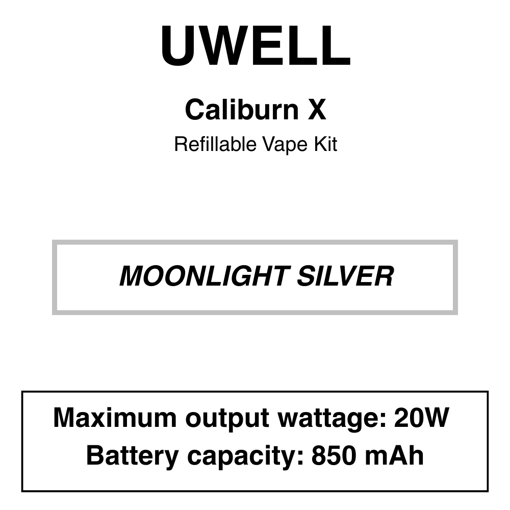 _Caliburn_x_ MoonlightSilver Uwell - Caliburn X - Refillable Vape Kit - Image 6