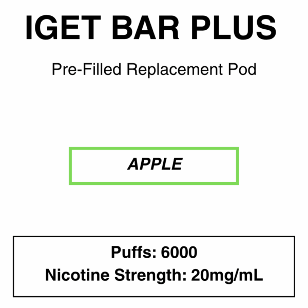 IGET - Bar Plus 2.0 Disposable Vape Replacement Pod - 6000 Puffs - 2% (20mg Nicotine) - Image 23