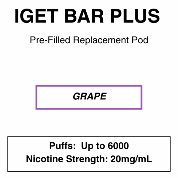 IGET - Bar Plus 2.0 Disposable Vape Replacement Pod - 6000 Puffs - 2% (20mg Nicotine) - Image 16