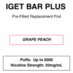 IGET - Bar Plus 2.0 Disposable Vape Replacement Pod - 6000 Puffs - 2% (20mg Nicotine) - Image 17