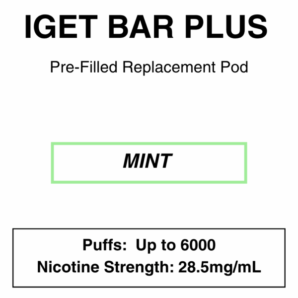 IGET - Bar Plus 2.0 Disposable Vape Replacement Pod - 6000 Puffs - 2% (20mg Nicotine) - Image 13