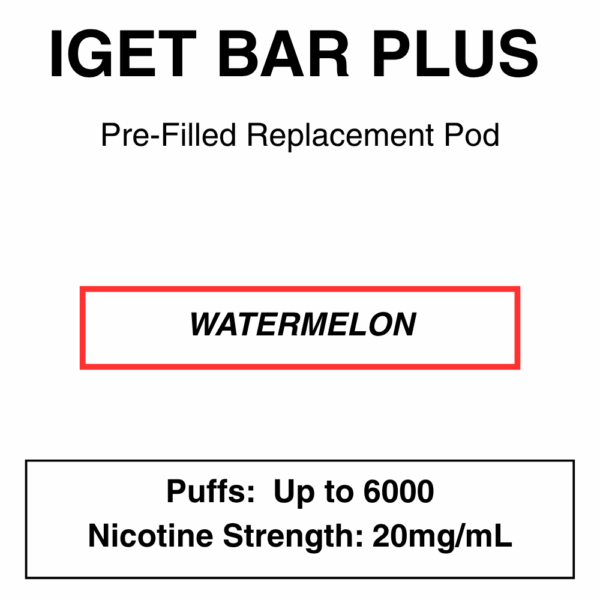 IGET - Bar Plus 2.0 Disposable Vape Replacement Pod - 6000 Puffs - 2% (20mg Nicotine) - Image 3