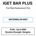 IGET - Bar Plus 2.0 Disposable Vape Replacement Pod - 6000 Puffs - 2% (20mg Nicotine) - Image 4