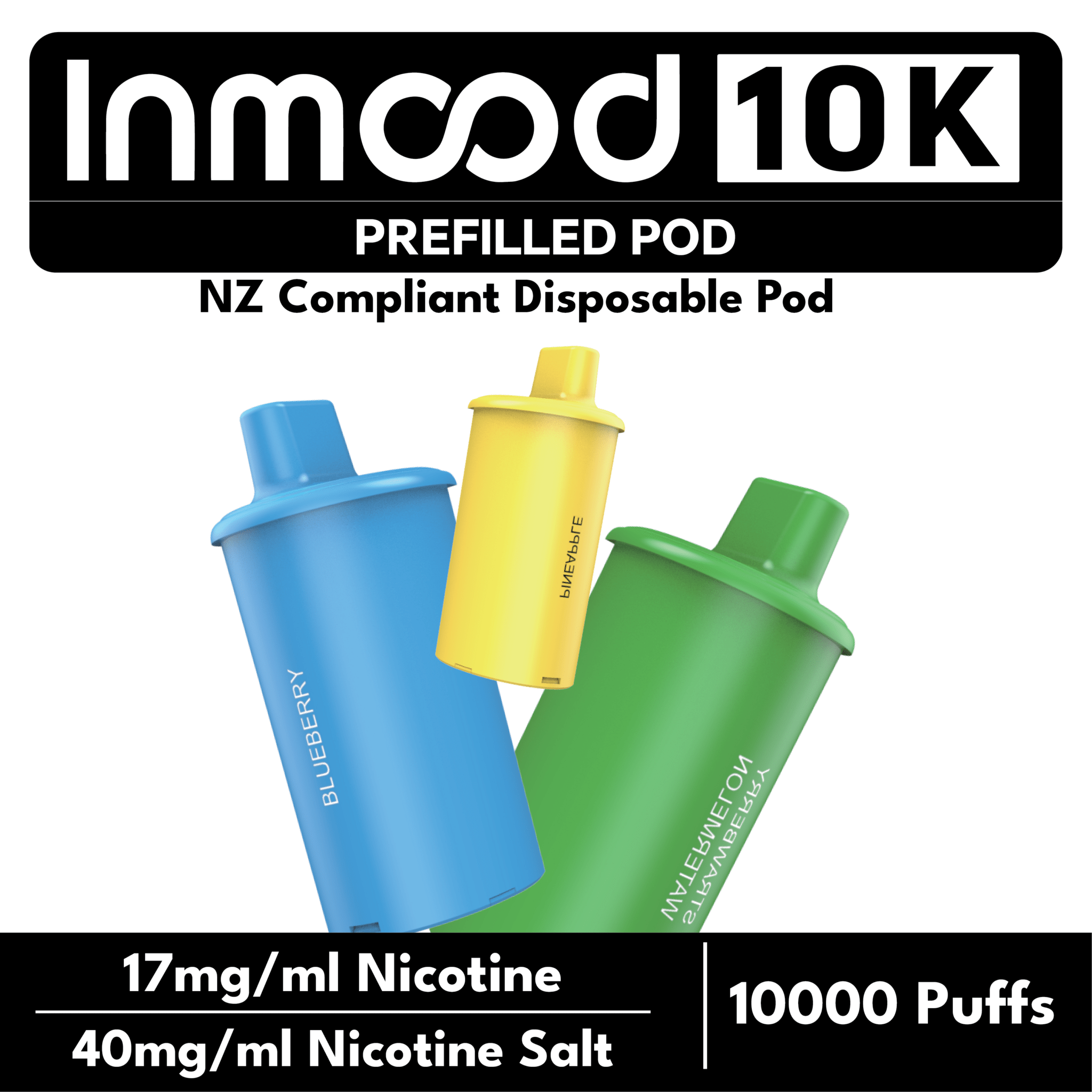Inmood 10K Closed Pod Vape Replacement Pods 10000 Puffs 16mg/ml