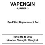 Vapengine - Jupiter 2 .0 - Replacement Pod 9000puffs - 19mg/ml Nicotine - 24 Flavours