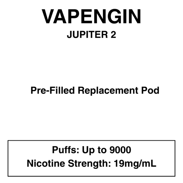 Vapengine - Jupiter 2 .0 - Replacement Pod 9000puffs - 19mg/ml Nicotine - 24 Flavours - Image 1
