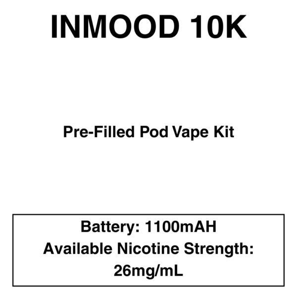 Inmood 10K Closed Pod Vape Kit with reusable battery - 10000 Puffs - Image 1
