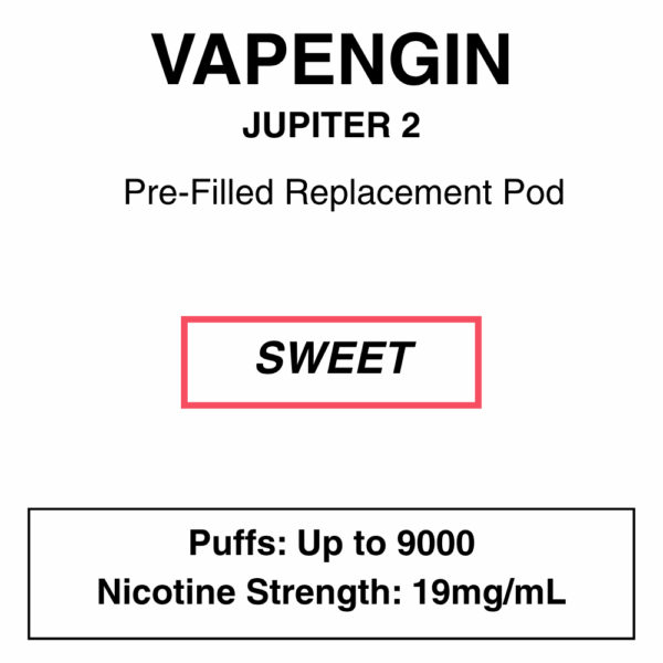 Vapengine - Jupiter 2 .0 - Replacement Pod 9000puffs - 19mg/ml Nicotine - 24 Flavours - Image 8