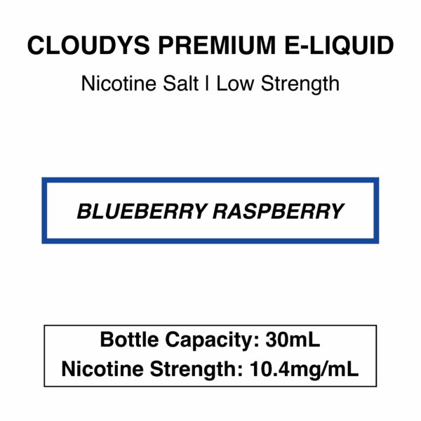 Blueberry Raspberry (Blue Razz Ice) - Cloudys Premium E- Liquid Nic Salt 30 ml - Image 2
