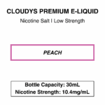Peach - Cloudys Premium E- Liquid Nic Salt 30 ml - Image 2