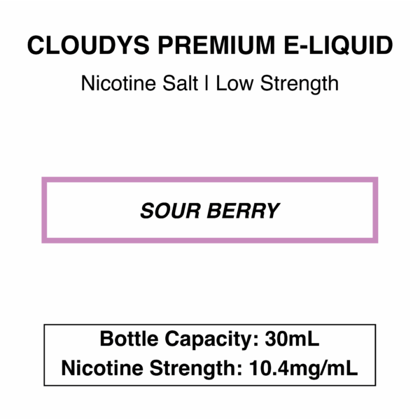 Sour Berry (Berry Belt) - Cloudys Premium E- Liquid Nic Salt 30 ml - Image 2