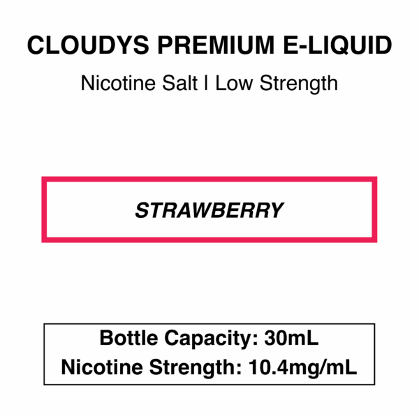 Strawberry (Ice) - Cloudys Premium E- Liquid Nic Salt 30 ml - Image 2
