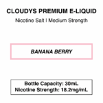 Banana Berry - Cloudys Premium E- Liquid Nic Salt 30 ml - Image 3