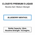 Blueberry Menthol - Cloudys Premium E- Liquid Nic Salt 30 ml - Image 3
