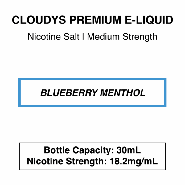 Blueberry Menthol - Cloudys Premium E- Liquid Nic Salt 30 ml - Image 3